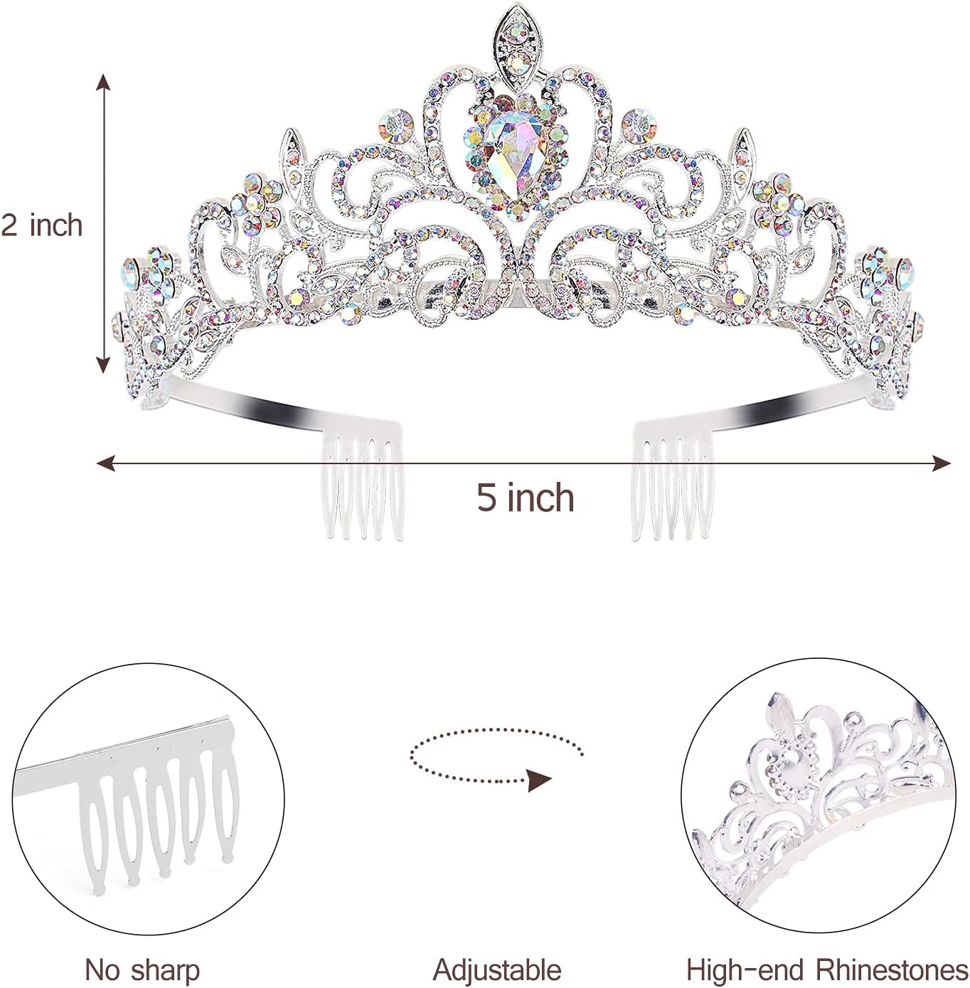Happy Birthday Queen Tiara Crowns for Women, Red Sash, Party Favors Supplies Gift, 30th Decorations, Stuff Accessories