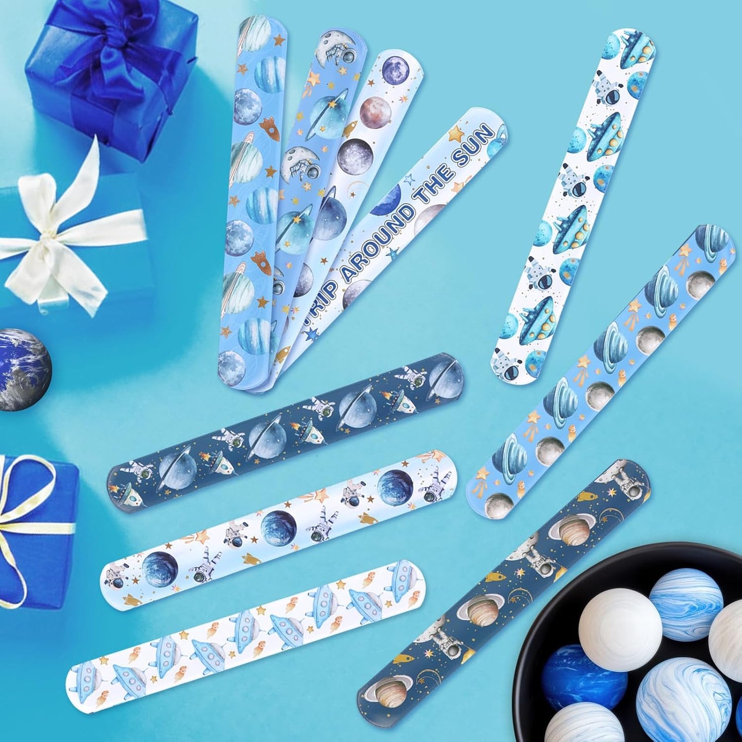 Serencatcher 48pcs Slap Bracelets Party Favors for Birthday Baby Shower Party Supplies Gifts