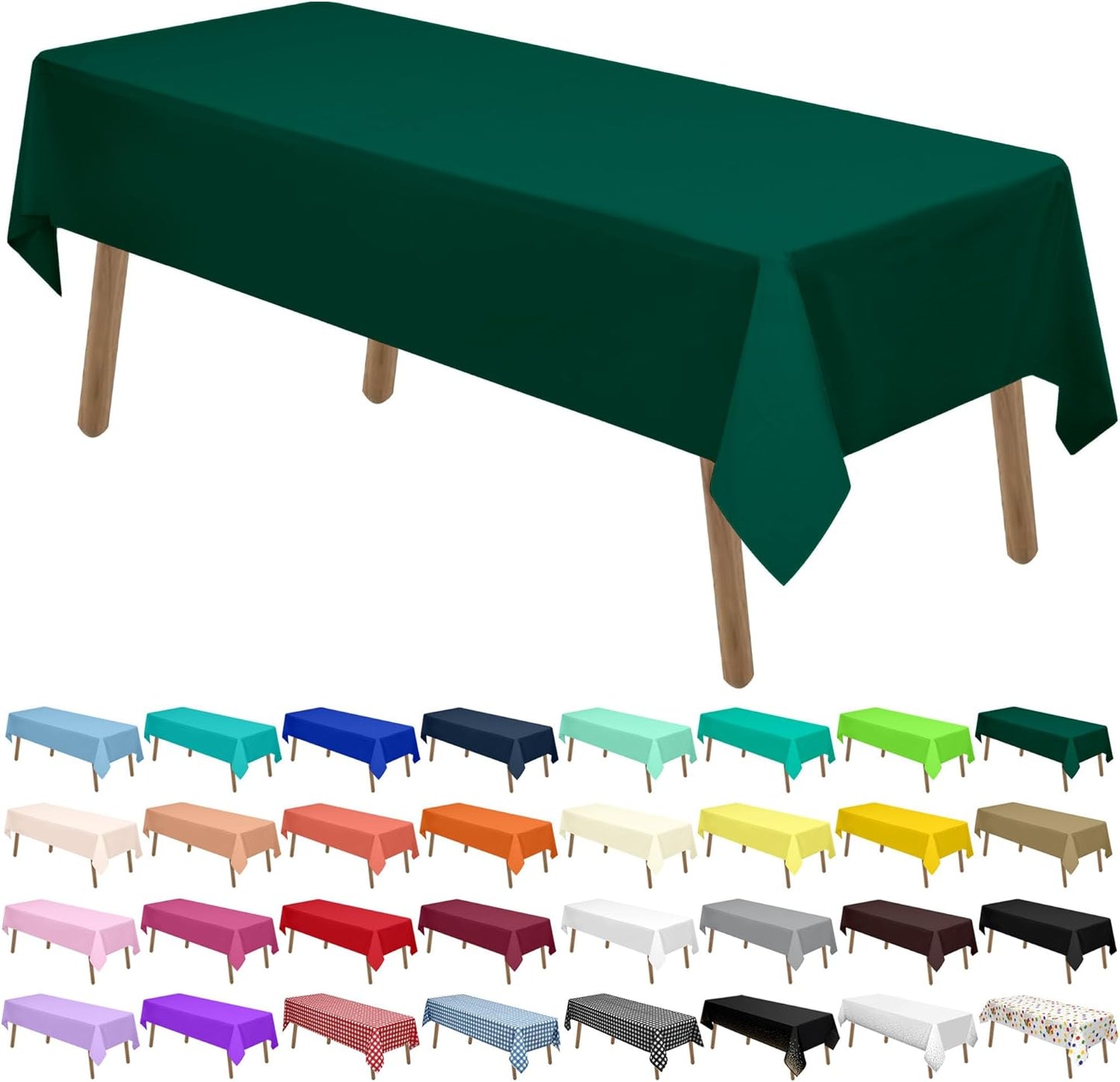 PARTY ULYJA White Plastic Tablecloths 2 Pack Disposable Table Covers 54 x 108 Inch Bridal Shower PEVA Vinyl Table Cloths for Picnic Birthday Wedding Banquet Parties 8 ft Rectangle Table Use