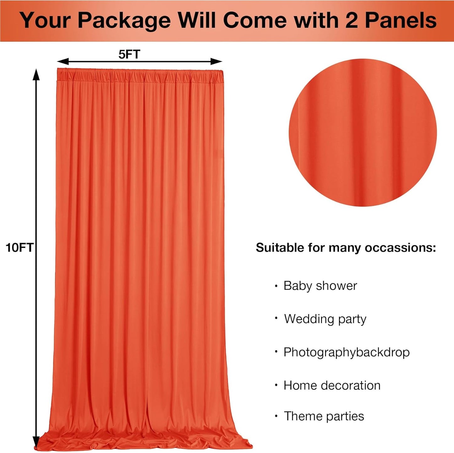 10ftx10ft Black Backdrop Curtains for Weddings Parties, Wrinkle Free 2 Panels Silky Polyester Photo Backdrop Drapes Back Drop Cloth Drapery for Birthday Mother'sDay Photography Background
