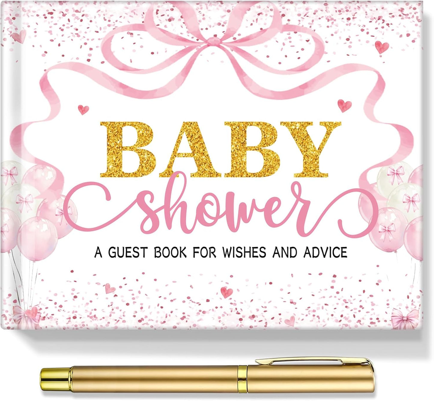 Fuyoooo 27 Pcs Safari Animal Baby Shower Guest Book Set Baby Shower Sign in Guest Floral Book Place Table Cards with Gold Pen Adhesive Photo Corner for Birthday Party
