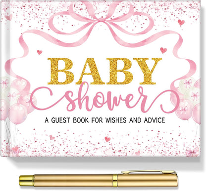 Fuyoooo 27 Pcs Safari Animal Baby Shower Guest Book Set Baby Shower Sign in Guest Floral Book Place Table Cards with Gold Pen Adhesive Photo Corner for Birthday Party