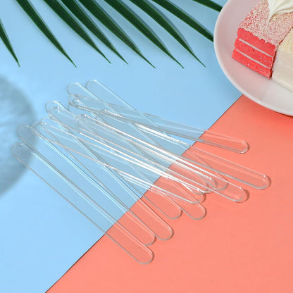 30pcs 4.5 Inch Acrylic Sticks, Reusable Ice Cream Sticks, Ice Cream Sticks, Cake Molds, Mini Ice Cream Sticks, Cake Sticks, for Homemade Ice Cream, Cakes, Desserts, DIY Art (Transparent)