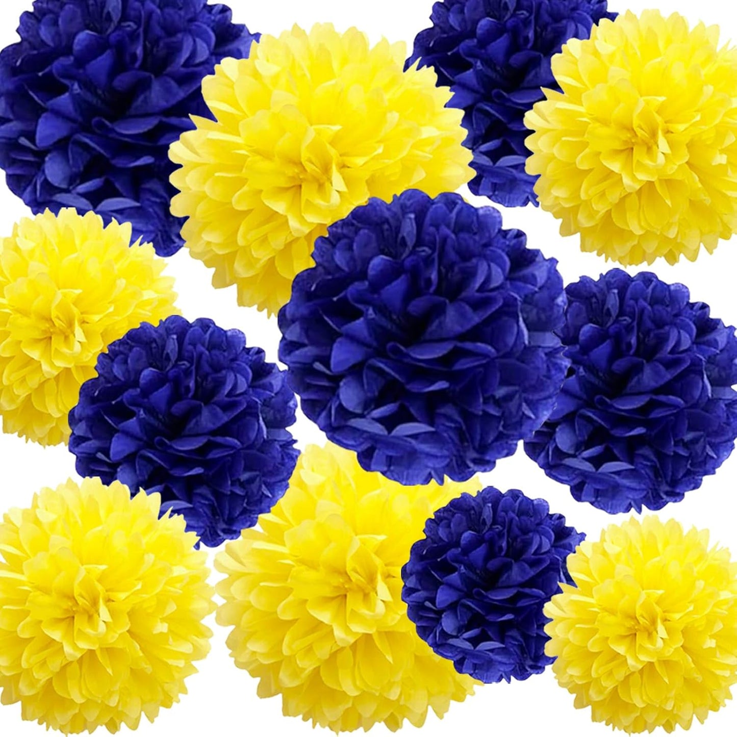 12Pcs Purple and Gold Hanging Tissue Paper Pom Poms,Pompoms Flowers for Ceiling Party Decorations(Purple,Light Purple,Gold)