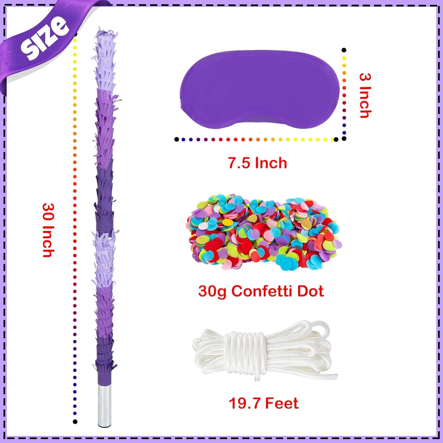 PCFING 30 Inch Piñata Stick Kit Blue Very Sturdy Will Not Break, Suitable for Boys Girls Adults Can Have Fun at Any Party