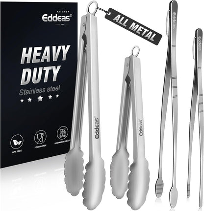 EDDEAS 12 PCS Small Serving Tongs, 4.3" Mini Gold Tongs, Gold Kitchen Tongs for Serving Food, Coffee Bar, Tea Party, Desserts Party and Ice Bucket