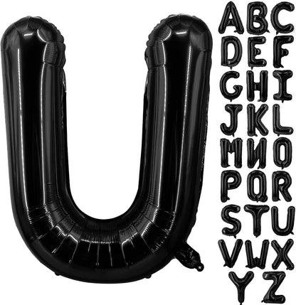 Lovoir 40 Inch Large Black Letter A Balloons Big Size Jumbo Mylar Foil Helium Balloon for Birthday Party Celebration Decorations Alphabet Black A
