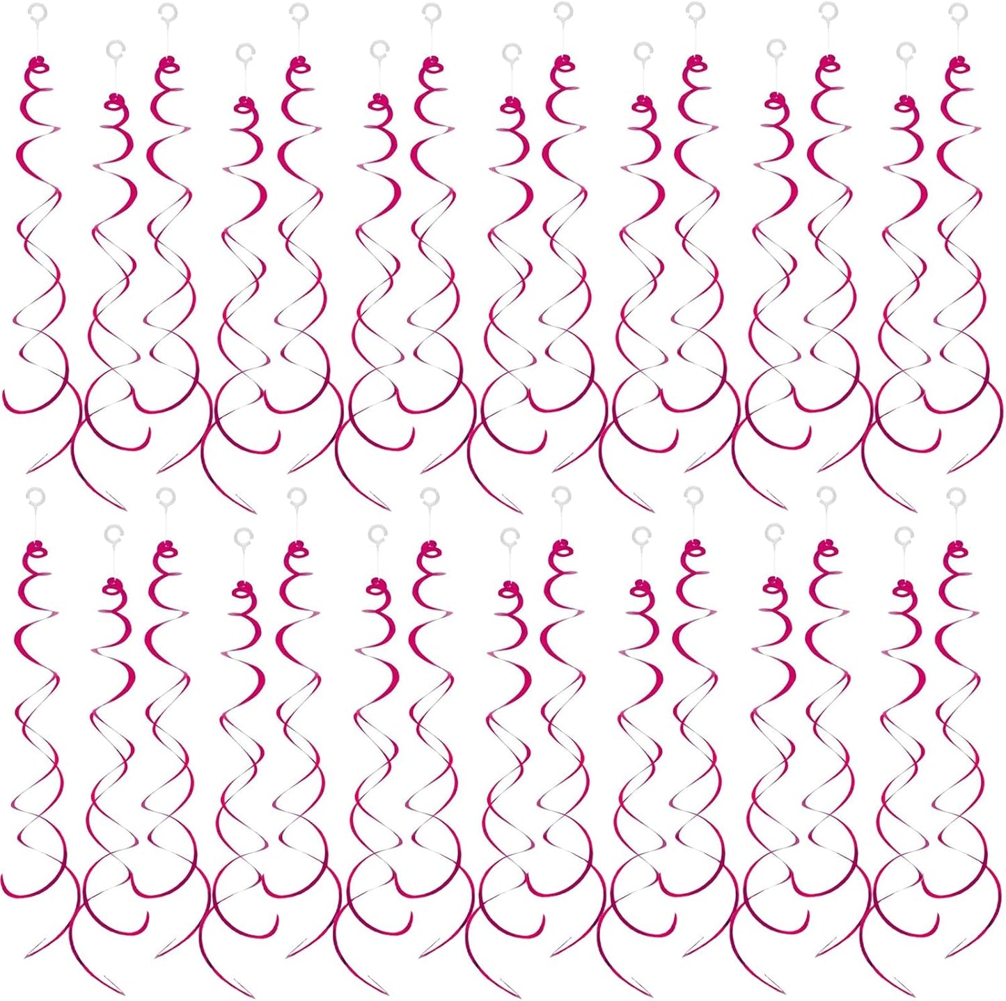 30 Pieces Hanging Swirl Party Decorations Foil Decorations Ceiling Swirl Spiral Hanging Plastic Streamer for Ceiling Birthday Graduation Wedding Celebration Baby Shower Party Supply (Black)