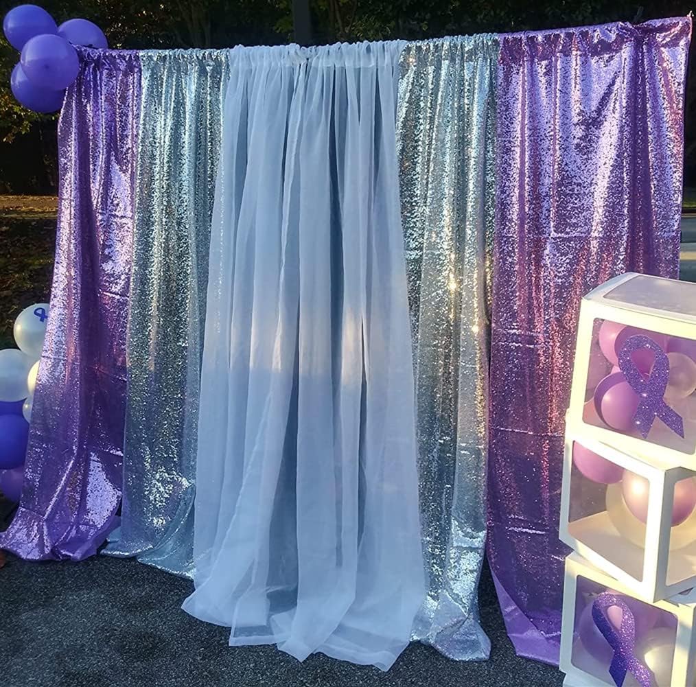 Poise3EHome Black Sequin Backdrop Curtains, 2 Panels 2FTx8FT Glitter Photo Booth Backdrop for Halloween Birthday Bachelorette Wednesday Twilight Party Decorations