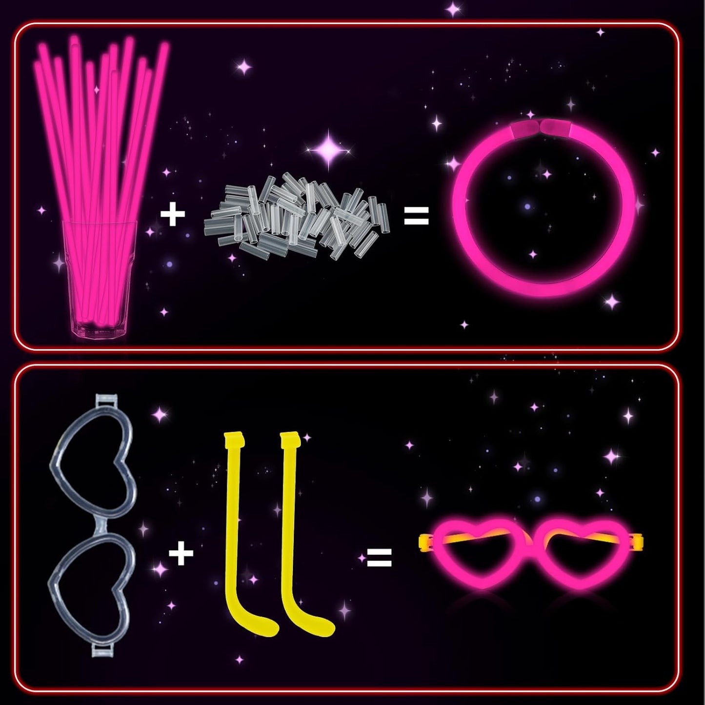 60 Pack 8” Purple Glow Sticks Bulk Bright Glow Sticks with 60 Connectors 20 Heart Glasses Glow In The Dark Party Supplies Neon Party Decorations Glow Bracelet Glasses for Carnival (Purple)