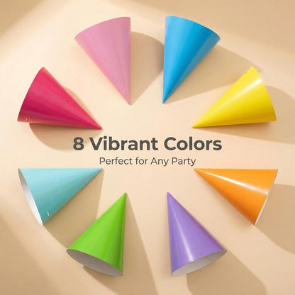 Pre-Assembled Pastel Party Hats for Kids, Birthday Party Hats for Adults