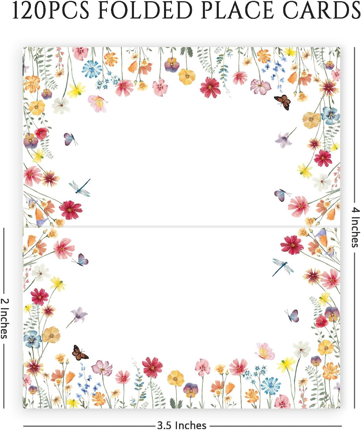 120 Pack Woodland Baby Shower Place Cards, 3.5" x 2" Foldable Table Tent Name Cards, Food Labels for Forest Animals Baby Shower Birthday Party Reception Tables Placement Party Decorations