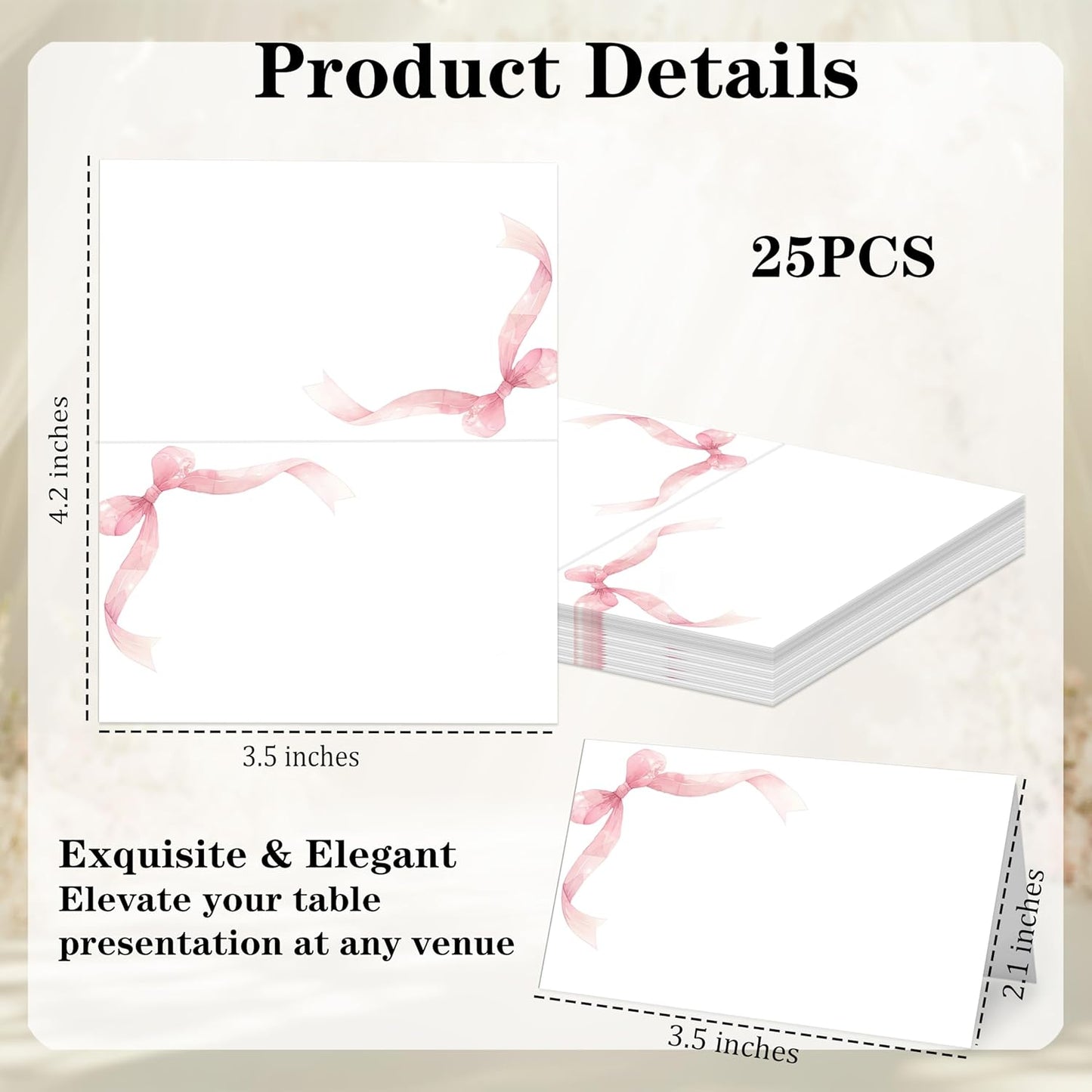 Mermaid Place Cards for Table Setting, 2 x 3.5" Escort Cards, 25 Under The Sea Tent Cards Food Label for Dinner Party, Wedding, Bridal Shower, Baby Shower, Birthday Party Supplies