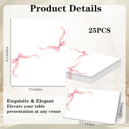 Mermaid Place Cards for Table Setting, 2 x 3.5" Escort Cards, 25 Under The Sea Tent Cards Food Label for Dinner Party, Wedding, Bridal Shower, Baby Shower, Birthday Party Supplies