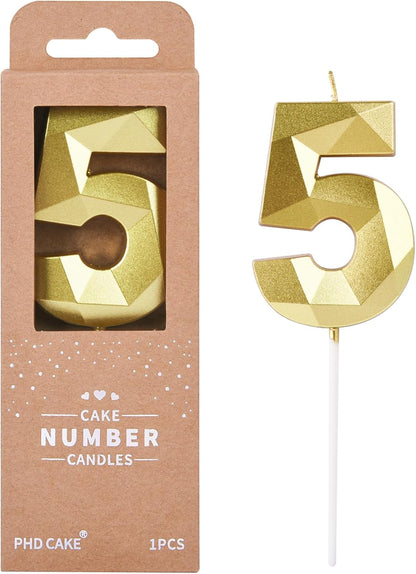 PHD CAKE 2.76 Inch Crystal Black 9 Number Birthday Candles, Black Number Candles, Cake Number Candles, Party Celebration