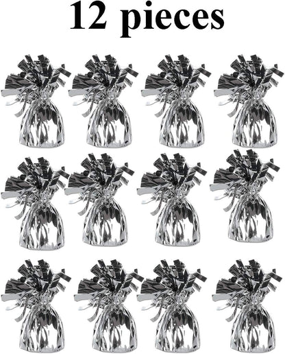 Helium Tank for Balloons At Home, 50 Balloons and White Ribbon, 12 Black Balloon Weights, Plus Balloon Tying Tool