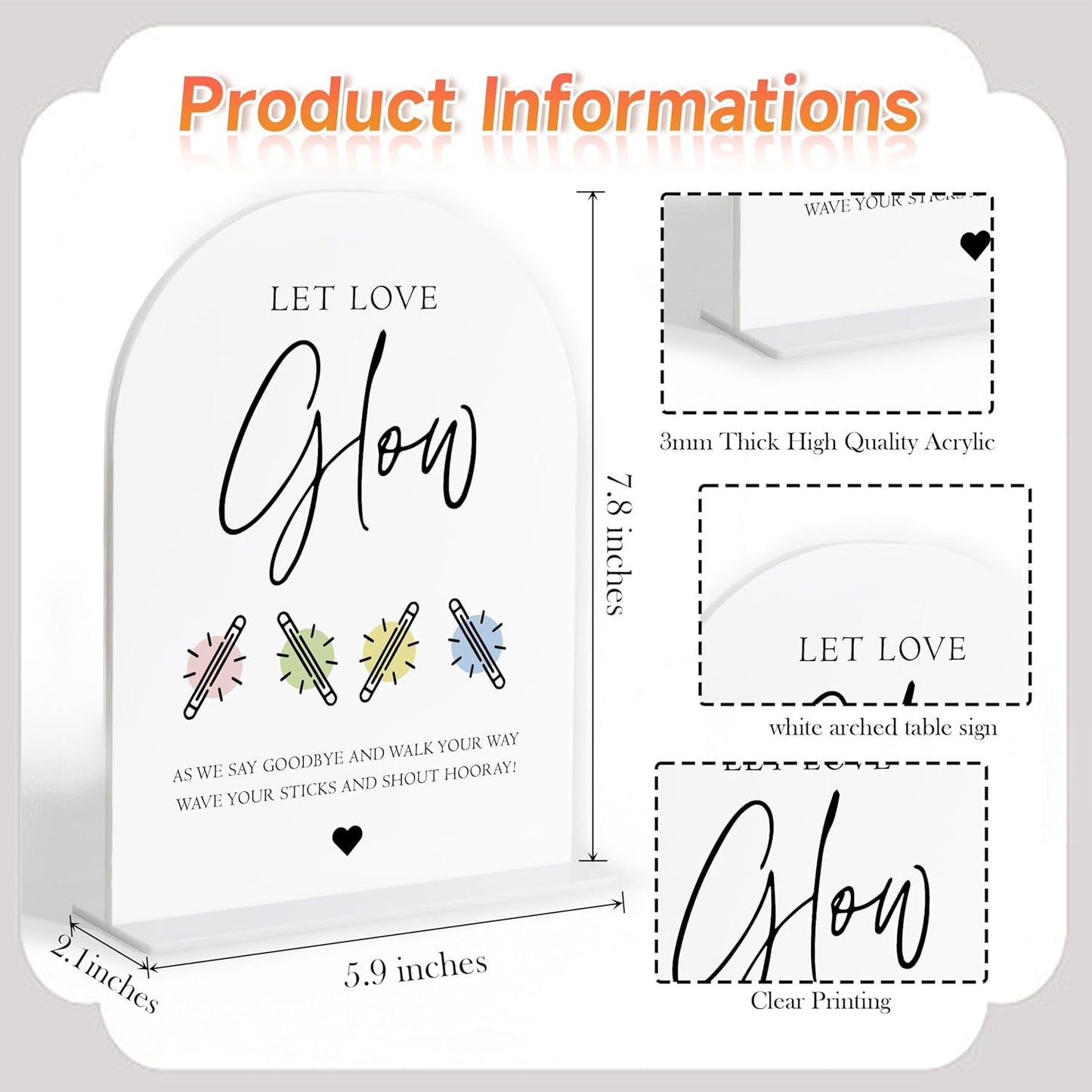 Audio Guest Book Sign, White Arch Acrylic Wedding Sign, Audio Guest Book Wedding Phone, Bridal Shower Decor, Engagement Party Decor, Centerpiece Table Decorations Party for Bride and Groom-14
