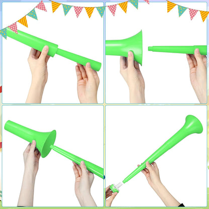 2 Pcs Stadium Horn for Adult, 21 Inch Vuvuzela Plastic Collapsible Cheering Trumpets for Sporting Events Football Carnival Party (Blue)