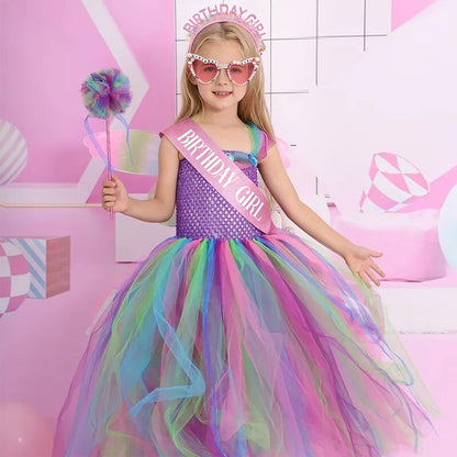 SuPoo Birthday Girl Headband Sash Sunglasses Set, Pink Birthday Accessories for Women Girls Glitter Birthday Crown & Sash Gift Outfit for Party Decorations Fun Glasses
