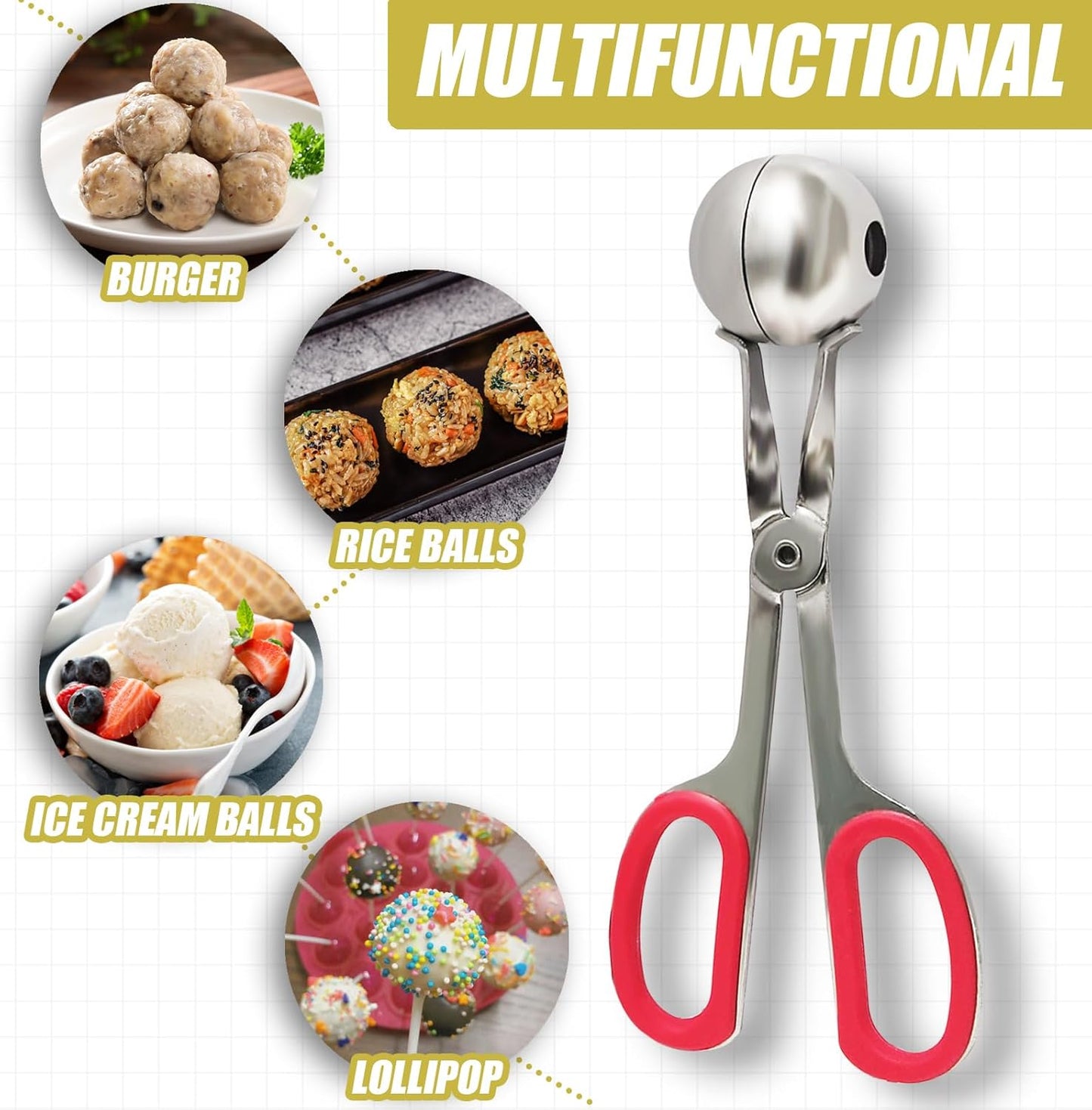 Cake Pop Sticks and Wrappers,Cake Pop Maker Set Include 100 Cake Pop Bags,Lollipop Sticks and Gold Metallic Twist Ties Meat Baller with One Handles Cake Pops Making Tools for Candies and Chocolates