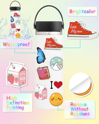 300 Pcs Stickers for Kids, Cute Water Bottle Vinyl Waterproof Laptop Stickers for Students Gifts School Supplies Classroom Teacher Prizes Stocking Stuffers Sticker Pack for Kids Girls Teens
