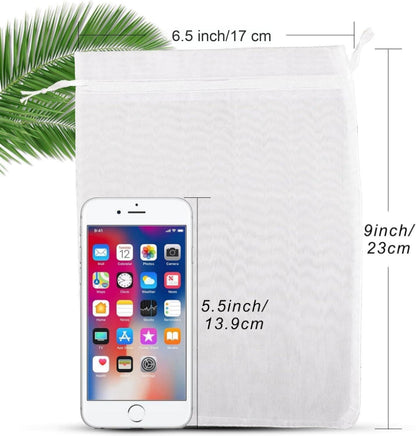 ANZNKU 50PCS Organza Bags 6x9 Large White Gift Bags for Candy Goodie Sachet Jewelry, Mesh Bag Drawstring Sheer Packaging Pouches for Wedding Favors Mother's Day Birthday Party Baby & Bridal Shower