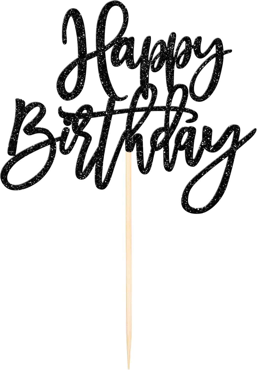 ZHUOWEISM 1 PCS Gold Happy Birthday & Anniversary Cake Topper