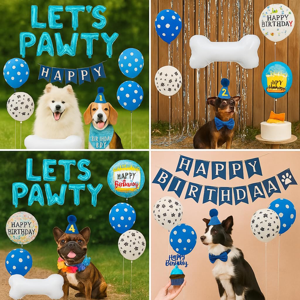 96PCS Dog Party Temporary Tattoos Stickers for Kids – Pre-Cut, Waterproof & Skin-Safe | Cute Puppy Theme 1st 2nd Birthday Supplies, Party Favors, Decorations (Normal)