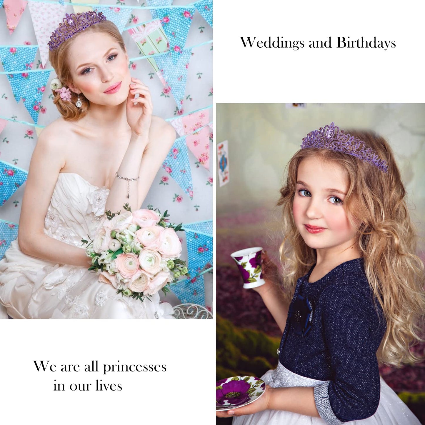 Princess Birthday Tiara - Happy Crown for Girls & Women, Decorative Accessory
