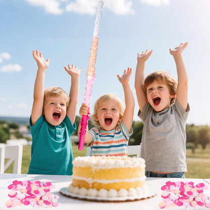 2pcs Pinata Buster Sticks, Pink Smashing Pinata Stick with Blindfold & Confetti Pinyata's for Girls Piñata Toys for Kids Adults Celebrations Parties Events