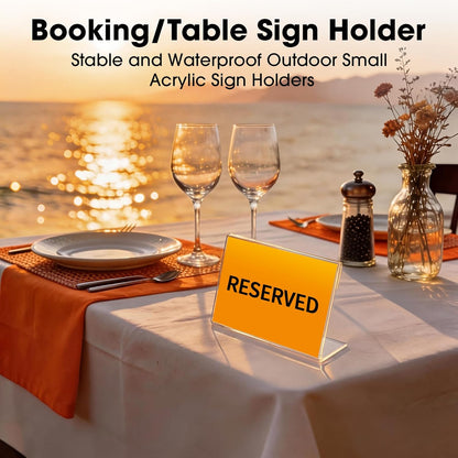 30 PCS Small Acrylic Sign Holder 3.5" x 2", Mini Acrylic Food Sign Labels for Party Buffet, Retail Price Display Holder, Clear Plastic Table Counter Top Stand for Place Cards, Name Card, Wedding Signs