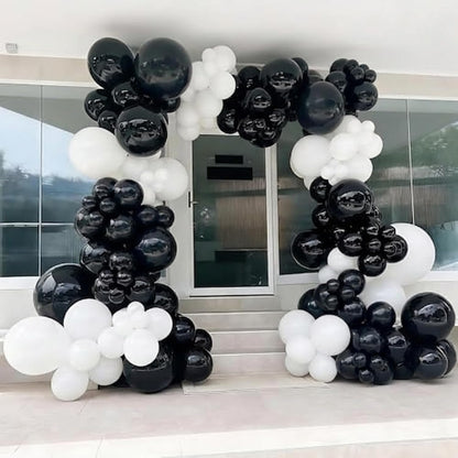 Black and Gold Balloons Garland Arch Kit, 134pcs Black and Metallic Gold Balloons with Different Size for 2026 Graduation Decorations, New Year, Birthday, Anniversary Party Decorations