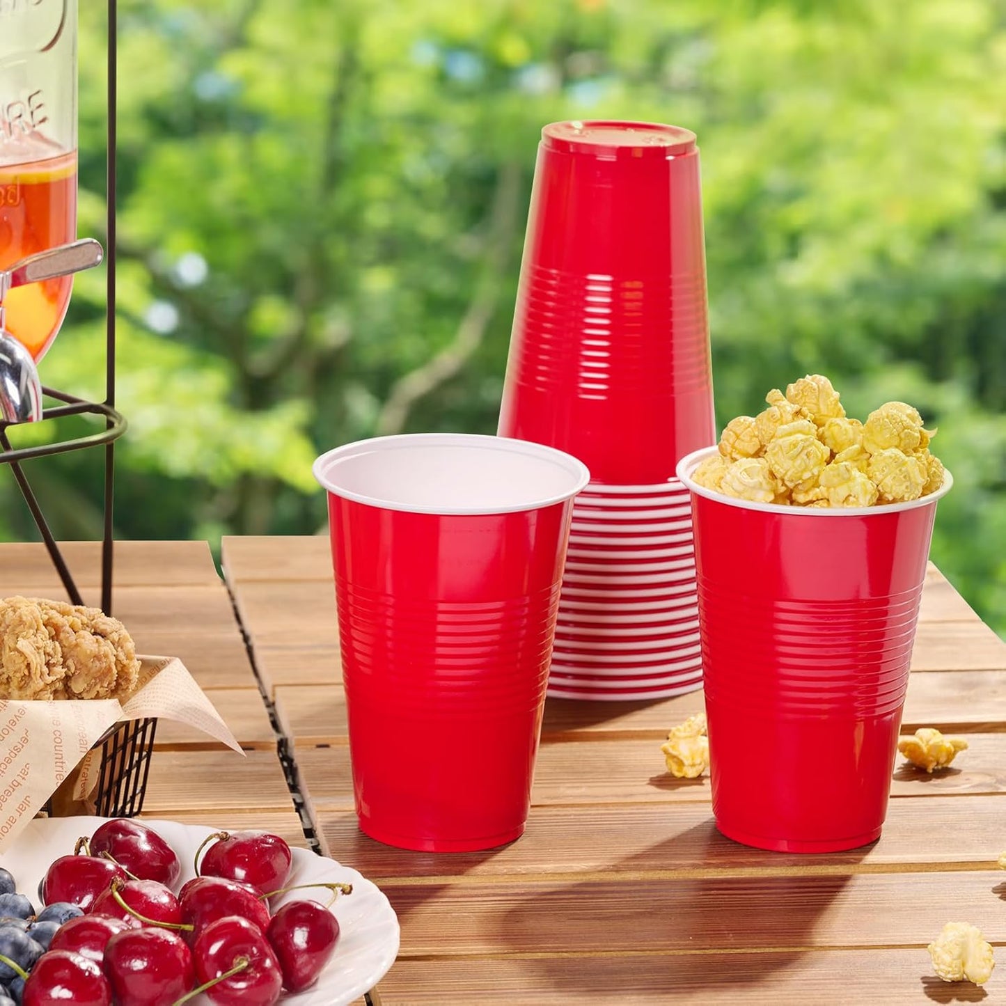 Lilymicky 240 Pack 12 oz Disposable Plastic Cups, Red Party Plastic Cups for Parties, Picnics and BBQ