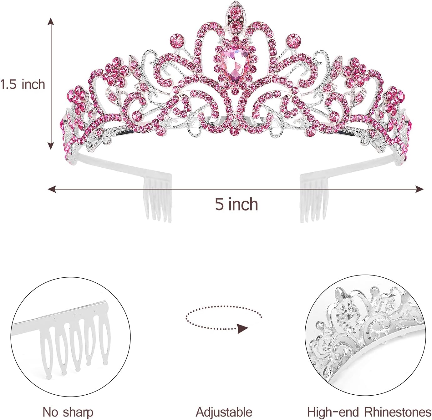 Happy Birthday Queen Tiara Crowns for Women, Red Sash, Party Favors Supplies Gift, 30th Decorations, Stuff Accessories