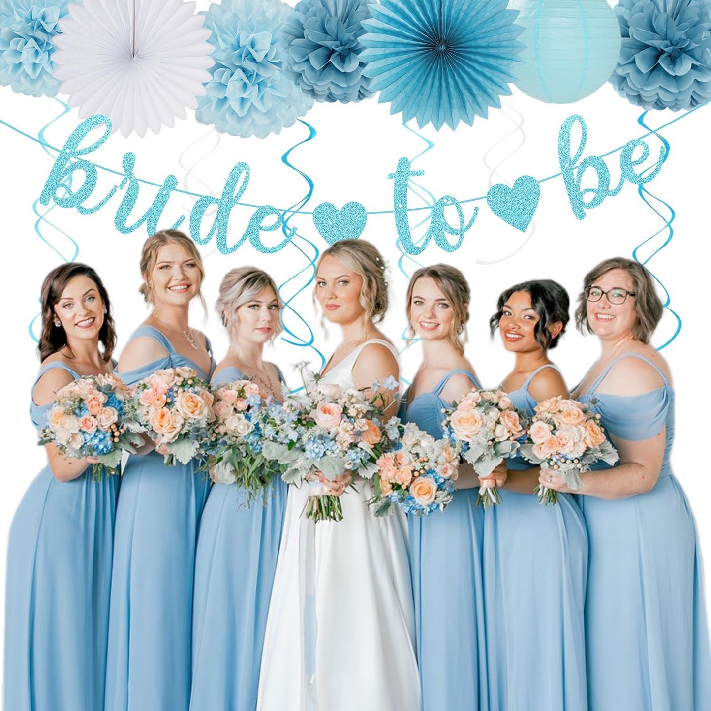 2026 Blue Class-Congratulations Prom Graduation Party-Decorations - 22pcs High School College Grad Supplies Decor,Royal Navy White Silver Tissue Pom Poms Streamers, Paper Flowers Lanterns Hugmoon