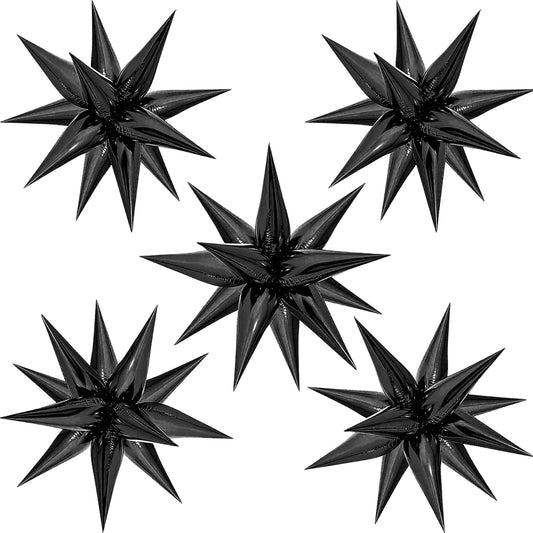 ZAKVOOR 60 Pcs Star Balloons 12 Spike Foil Explosion Party Decoration Balloons for Christmas New Year Eve Birthday (Silver)