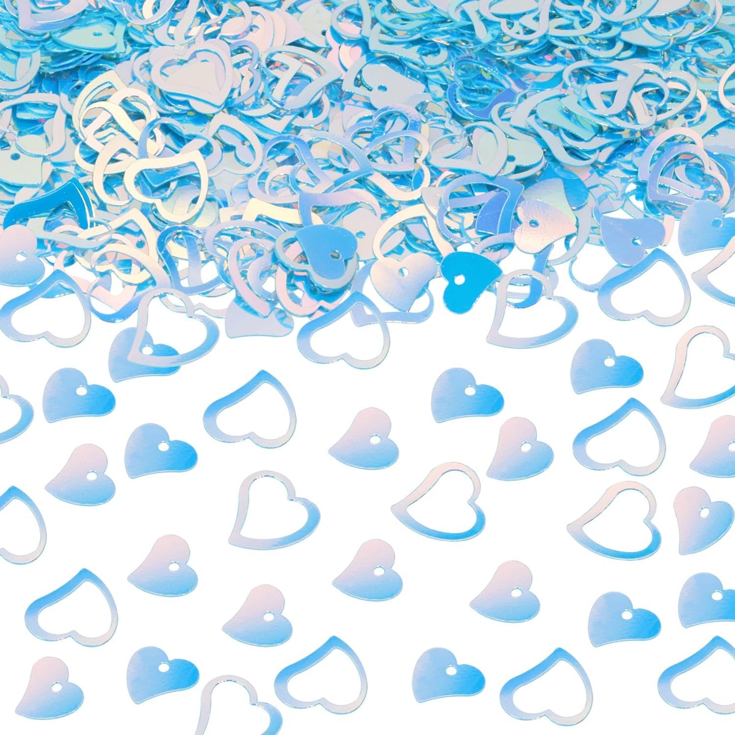 ONLYKXY 1200Pcs Love Heart Shaped Confetti, Table Wedding Decoration, Glitter Confetti for Wedding Party (Silver)