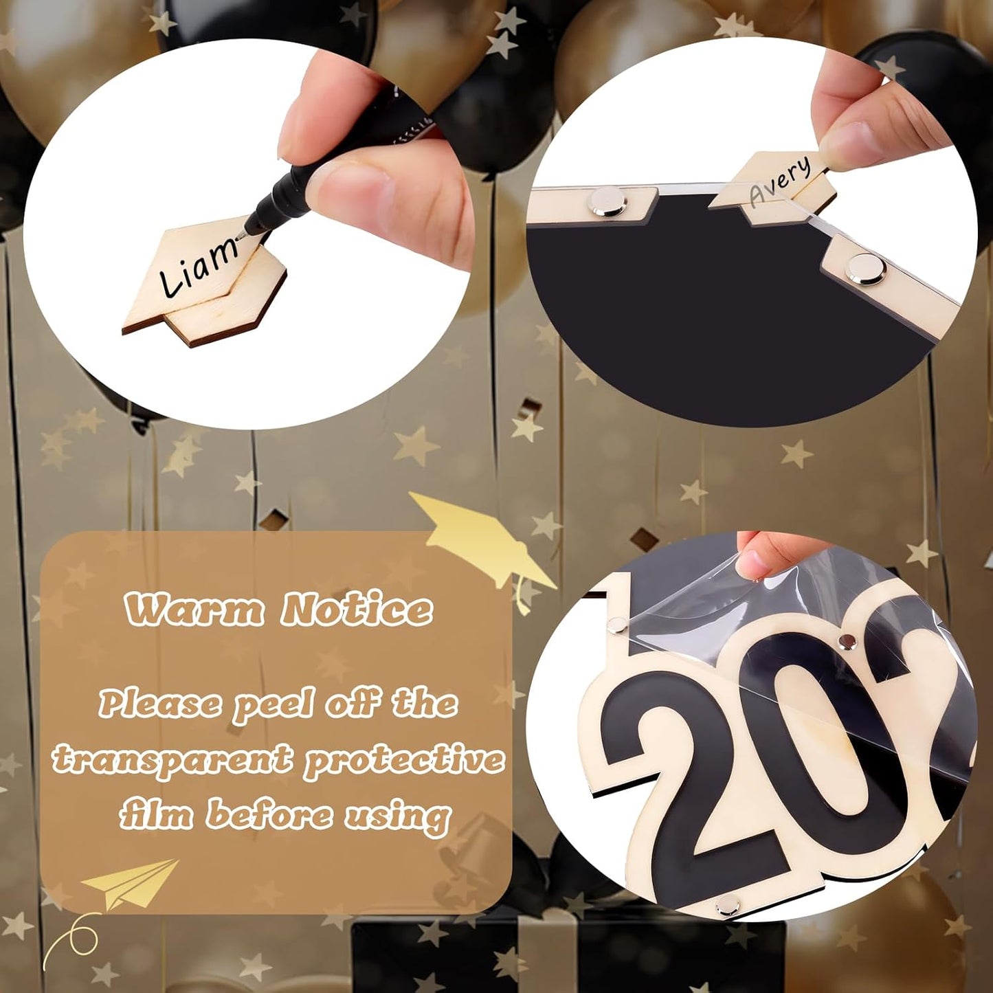 2026 Graduation Guest Book Alternative, Black Happy Graduation Party Decorations, Class of 2026 Congrats Graduates Signature Guestbook Gifts for College High School Students Friends Men Women