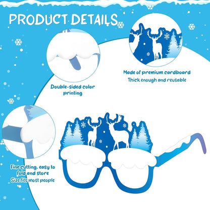 32 Pcs Spa Party Favors Paper Glasses Makeup Paper Eyeglasses Frames Spa Photo Booth Props Selfie Props for Makeup Birthday Party Decorations