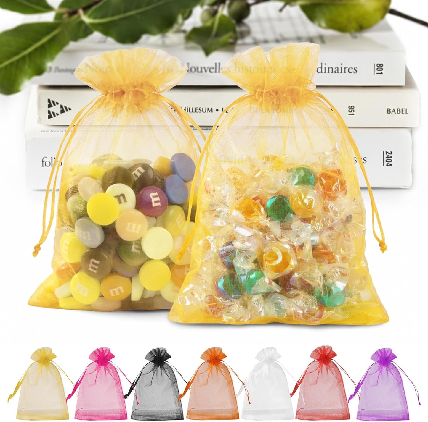 ANZNKU Pink Organza Bags 4 x 6 in 50PCS, Small Gift Bags for Goodie Candy Jewelry Soap Packaging, Cute Little Mesh Bag Drawstring Bulk for Wedding Birthday Party Favor Baby Shower & Easter Gifts Wrap