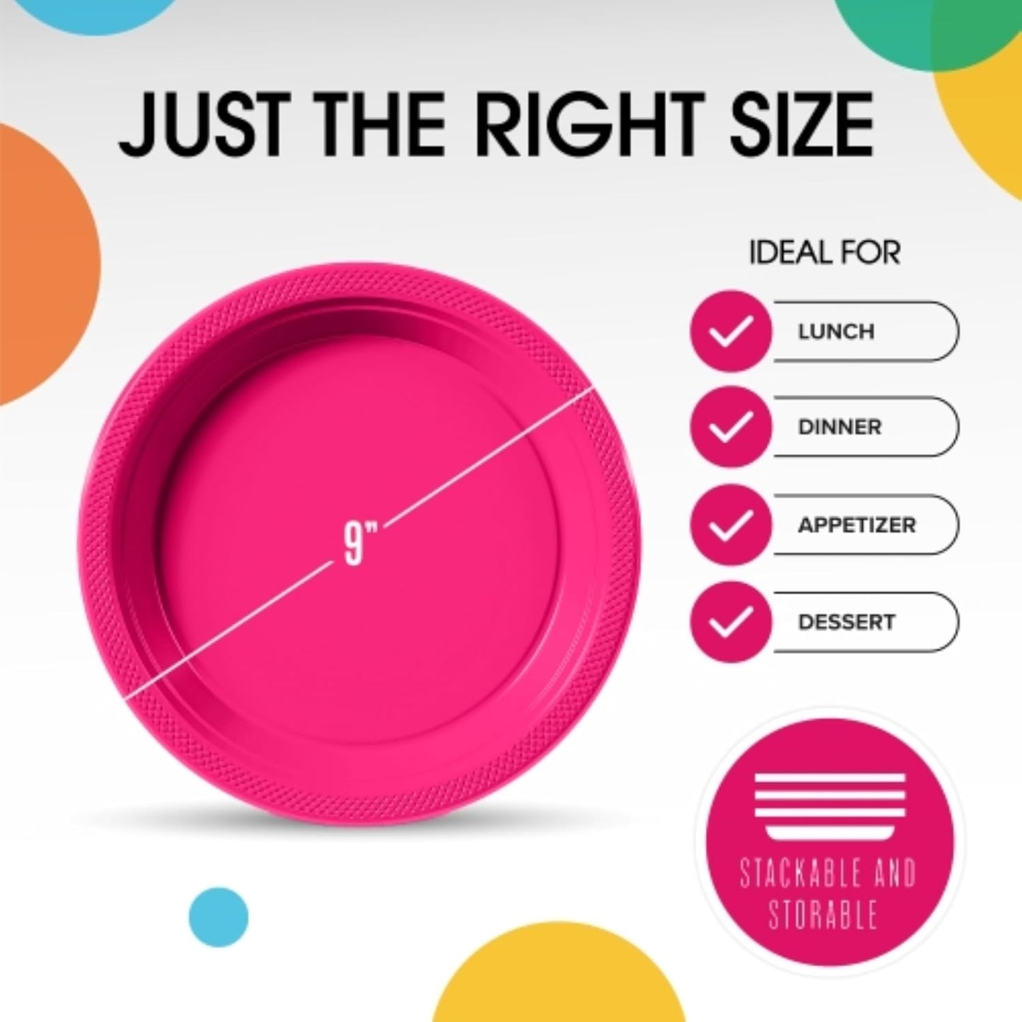 Exquisite Party Solids Red Plastic Plates For Party Supplies 10" Red Disposable Plates Heavy Duty 50 Pcs Plastic Dinnerware Sets Heavy Duty 350 GSM Disposable Dinnerware Set