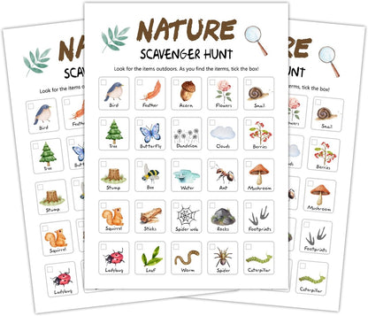 Insect Scavenger Hunt Cards Set of 30 Pcs, Nature Treasure Hunt Game for Family Friends, Outdoor Holiday Party Game Find and Seek Camping Activity -03