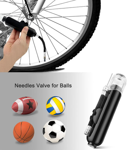 BROTOU Ball Pump, Dual Action Inflate Air Pump with 3 Needles and 2 Nozzles for Soccer Ball, Basketball, Volleyball, Balloons, Bikes