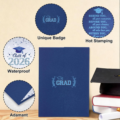 QIYANPAX Graduation Guest Book 2026, Blue and Gold Graduation Decorations Class of 2026, Graduation Signature Book, Congrats Grad Guest Book Alternative, Unique Graduation Gifts