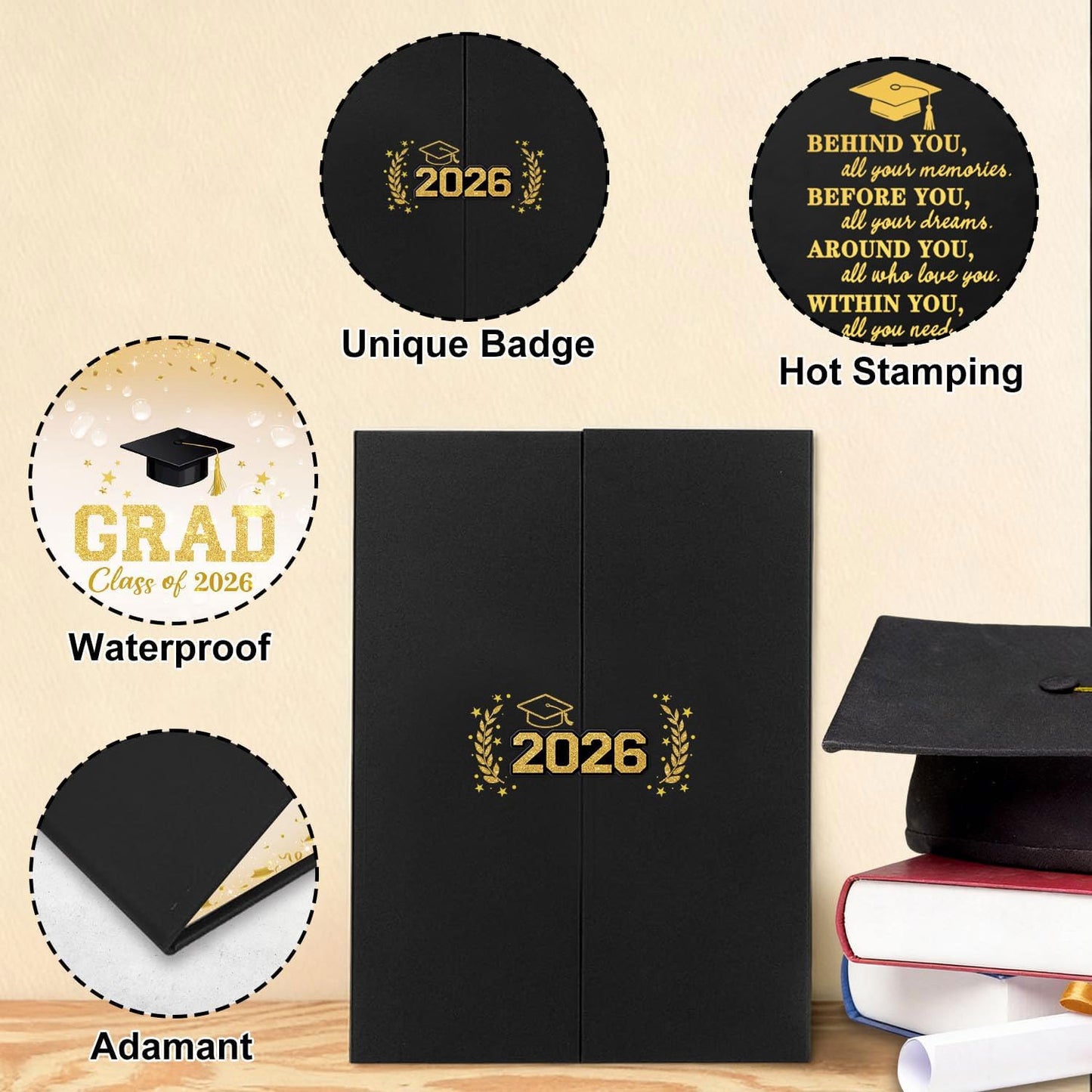 QIYANPAX Graduation Guest Book 2026, Blue and Gold Graduation Decorations Class of 2026, Graduation Signature Book, Congrats Grad Guest Book Alternative, Unique Graduation Gifts