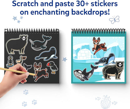 Skillmatics Scratch Art Book for Kids - Unicorns & Princesses, Craft Kits & Supplies, 30+ Scratch Stickers, Travel Toys, DIY Kit, Gifts for Girls & Boys Ages 3, 4, 5, 6, 7, 8