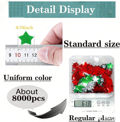 Rainbow Star Metallic Foil Confetti 8000 Pcs Shiny Star Table Confetti for Fill Balloon Wedding Graduation Party Decorations,60g of pack