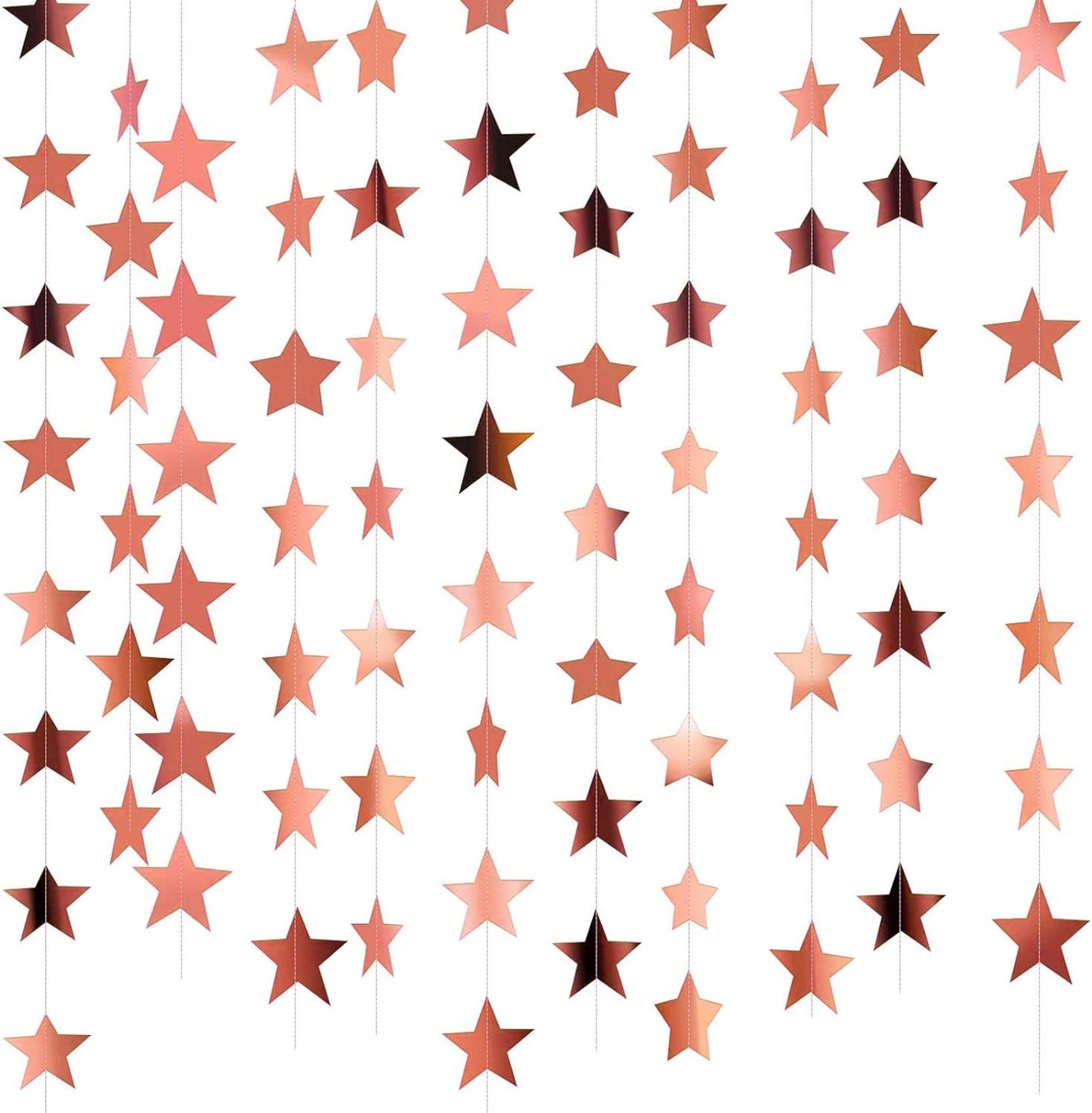 Patelai Glitter Star Garland Banner 2026 Graduation Decor 130 Feet Star Hanging Banner Twinkle Backdrop for Party Birthday Classroom Wedding Supplies(Gold)
