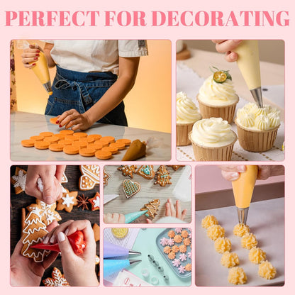 200 Pcs Disposable Cream Pastry Bag Cake Icing Piping Decorating Tool Cupcake Decorating Piping Icing Bag (Red)