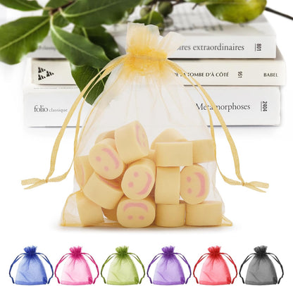 ANZNKU 50PCS White Organza Bags 3x4, Small Gift Bags Bulk for Sachet Jewelry Candy Treat, Mini Mesh Bag Drawstring for Wedding Bridal & Baby Shower, Party Favor Bag for Easter Mothers Day Birthday